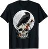 Bird Lover Vintage Crow Skull Moon Raven Gothic Unisex T-Shirt