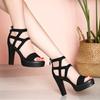 Fashion Women Summer High Heel Sandals Fashion Open Toe Thick Sole Roman Shoes Back Zipper