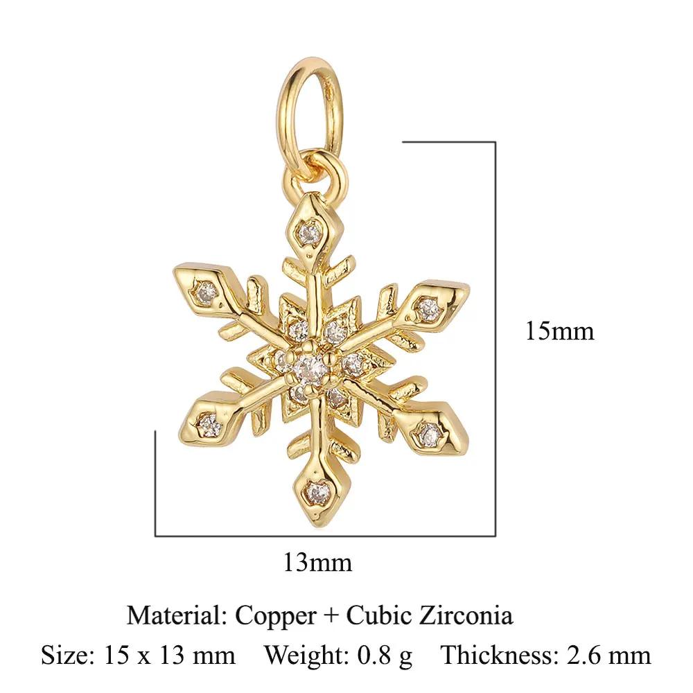 Snowflake Heart Copper Zircon DIY Jewelry Charms Sun Moon Dolphin Star Evil Eye Dragonfly Bracelet Earring Making
