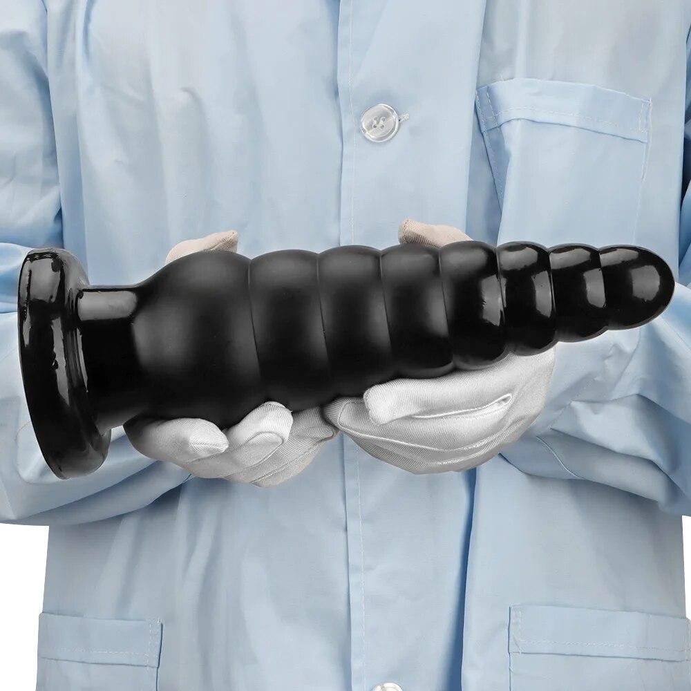 Black Extra Large Anal Plug with Suction Cup Fisting Toy Anal Expander Adult Sex Toy Big Dick PVC Dildo