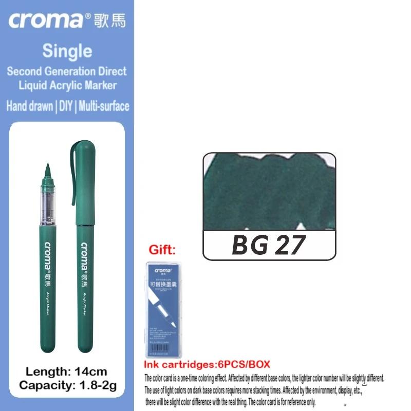 Набор многоразовых акриловых маркеров Croma 160/1 Colors с мягким наконечником, смываемые акварельные кисти, школьные принадлежности