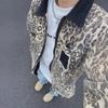 Men's American Retro Leopard Print Denim Jacket - Spring/Autumn Trendy Street Style