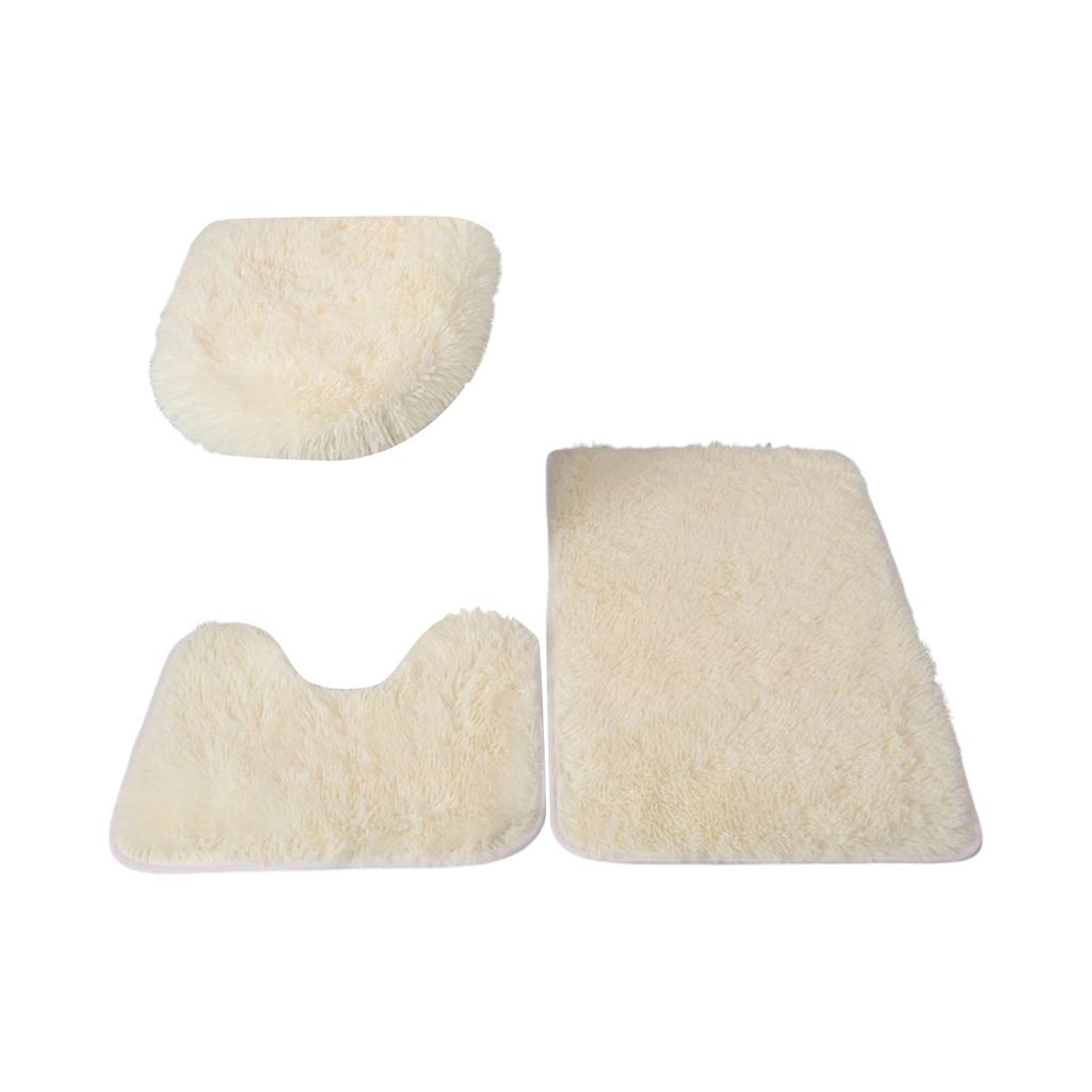 Коврик для унитаза, Впитывающий и Нескользящий, Набор из трех предметов, Коврик для ванной комнаты, Шерстяной ковер.