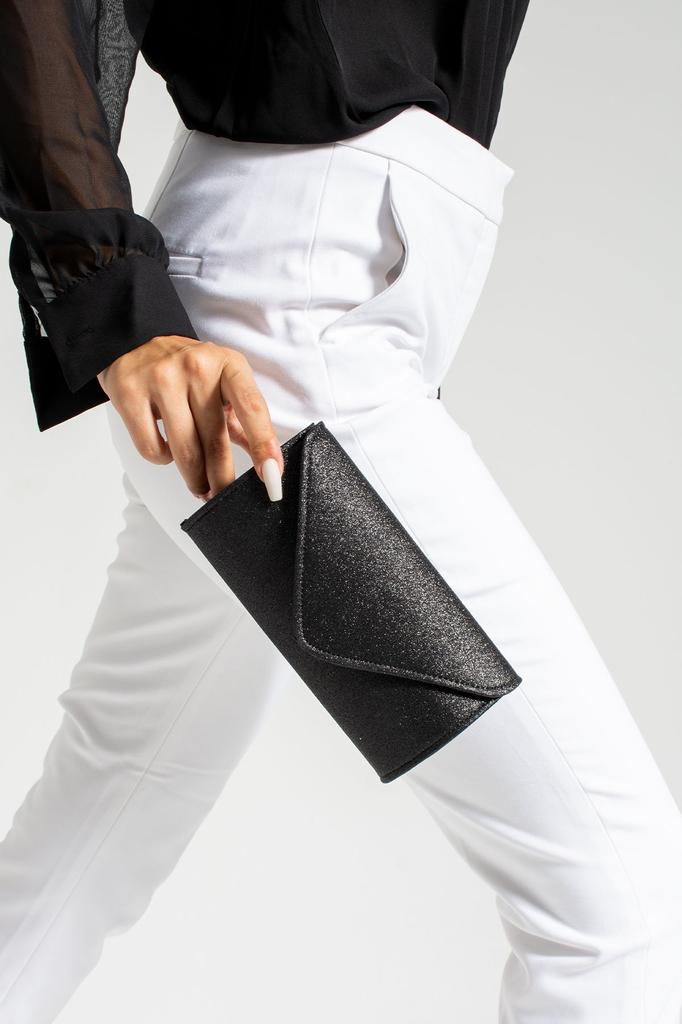 Women's Stylish and Useful Evening Dress Bag Women's Silvery Black Mini Portfolio Evening Dress Bag