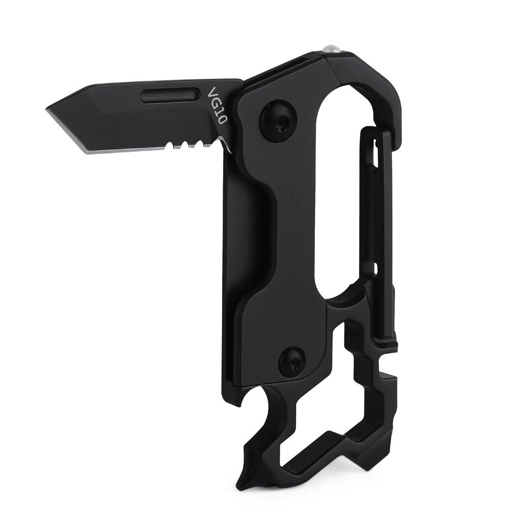 Tibitdeer Keychain Titanium Key Ring Carabiner Ultra Lightweight Durable Bottle Opener Window Hammer Screwdriver Folding Knife Bike Spoke Wrench