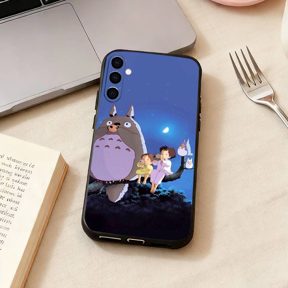 Милый Арт Т-Тоторо-о Аниме Чехол для Телефона Для Samsung Galaxy A73,A72,A71,A70,A53,A52,A51,Мягкий Силиконовый Черный Чехол