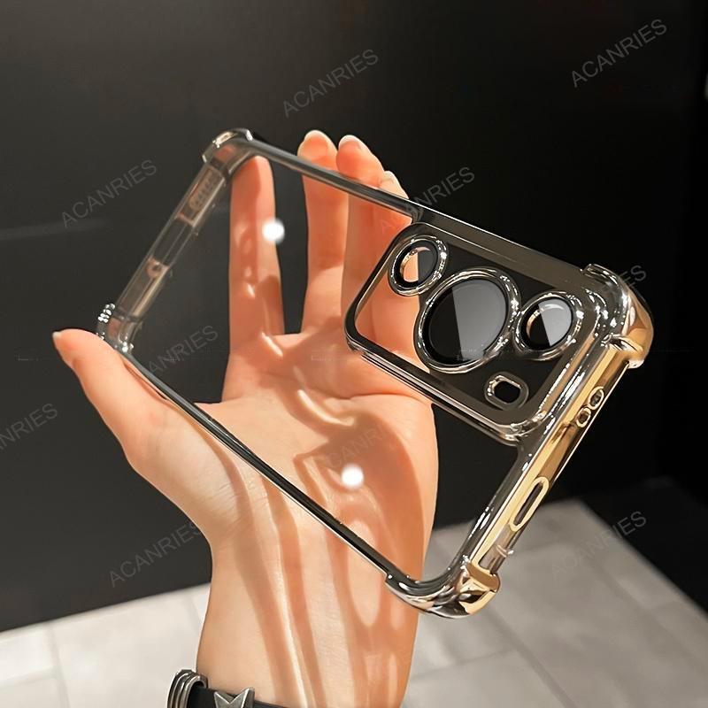 Блестящий силиконовый чехол для телефона с переливающейся металлической рамкой для объектива для HONOR X9d X9c X9 5G X8 400 Pro 200 PRO и других моделей, блестящий бампер