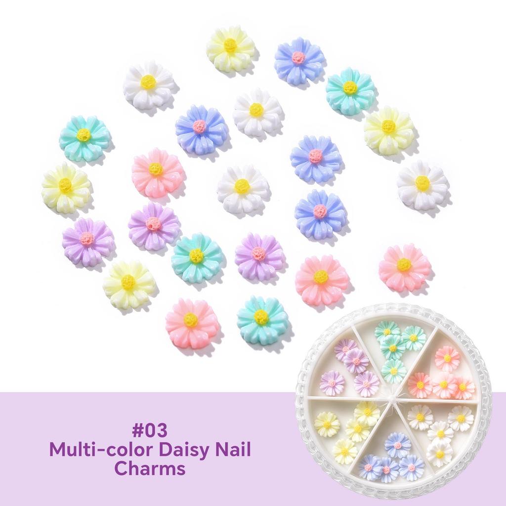 1BOX Colorful Nail Charms 3D Flower Bowknot Leaf Butterfly Mixed Nail Jewelry Kit DIY Nail Art Decoration Nails Accessories