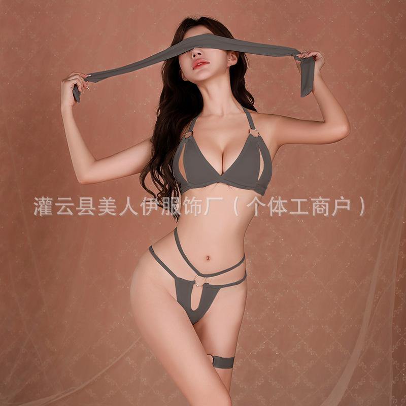 Сексуальное нижнее белье Сексуальная одежда Большой размер Прозрачная пижама из трех частей Костюм страсти Униформа Соблазн В комплекте