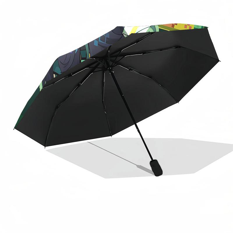 Pixel Art Character Automatic Opening and Closing, 8 rib Structure Portable Umbrella, Suitable for Men and Women in All Seasons  Perfect Gif