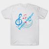 T Shirt Women Flute And Musical Notes Harajuku Print Kawaii Tshirt Summer Short Sleeve Female T-Shirt Top Tee