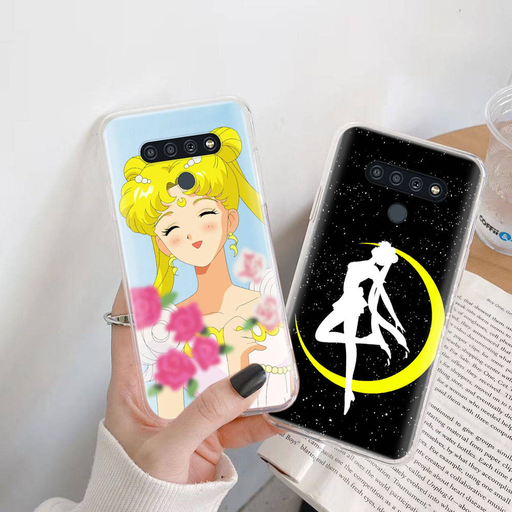 Прозрачный чехол для Samsung A04 A14 A23 M33 M53 Realme 10 9 C35 C55 VIVO X80 Infinix Hot 30 Note 11 Tecno Spark 8P Pro W-67 Sailor Moon Girls