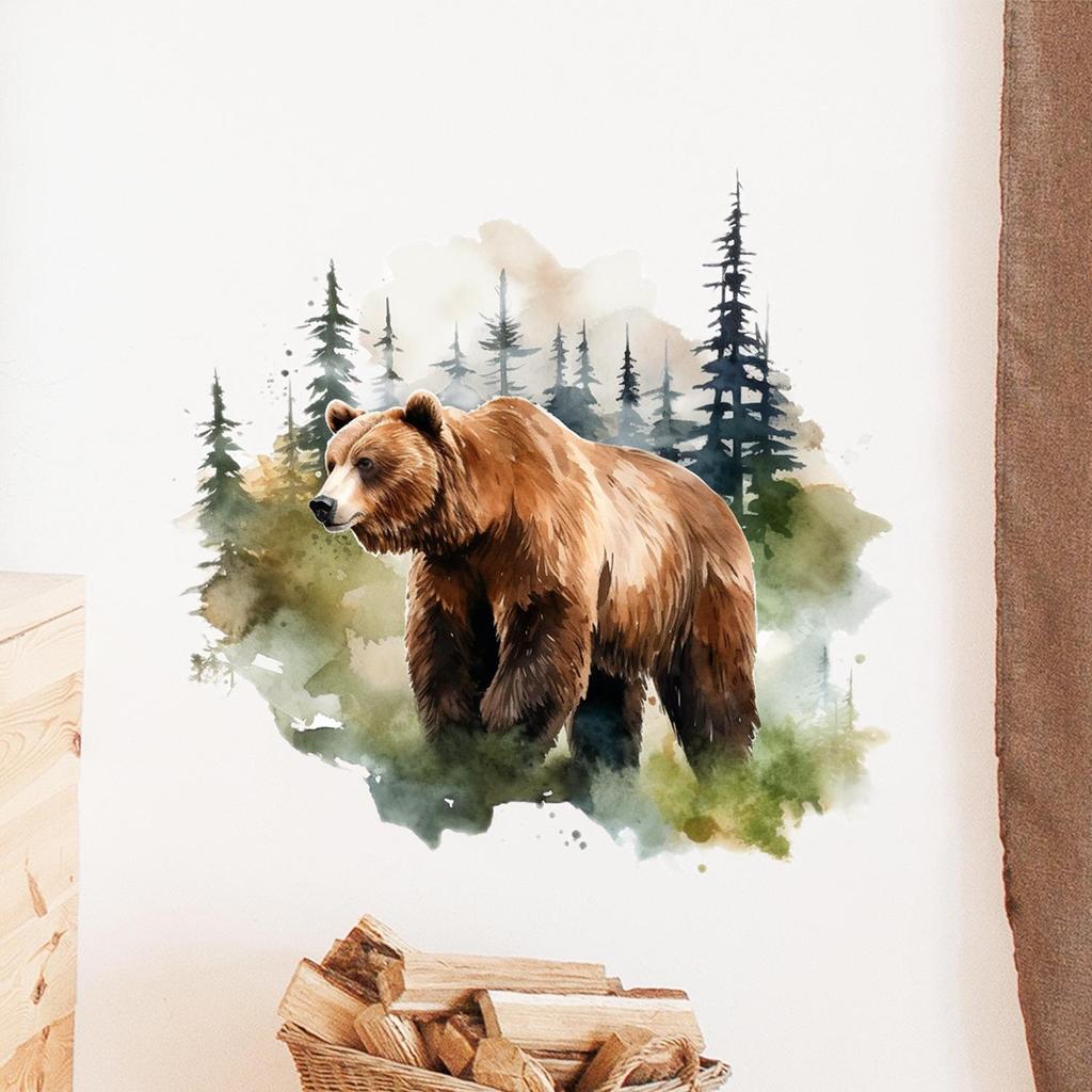 Animal Fierce Bear Wall Stickers for Living Room Decor