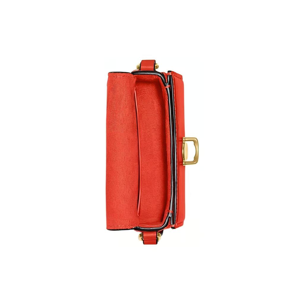 New COACH Cow Leather Envelope Bag Shoulder Bag Crossbody Bag Mini Women's Orange CC484-B4B4D