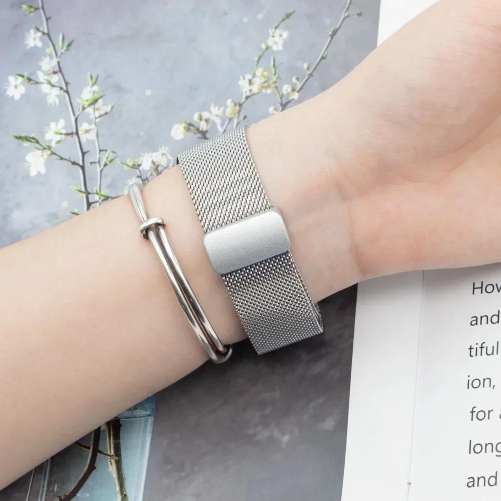 Quick Fit Stainless Steel Strap for Galaxy Watch 7/6/5/5pro 40 44 45mm Milanese for Samsung Galaxy Watch 6 Classic 43 47mm Belt