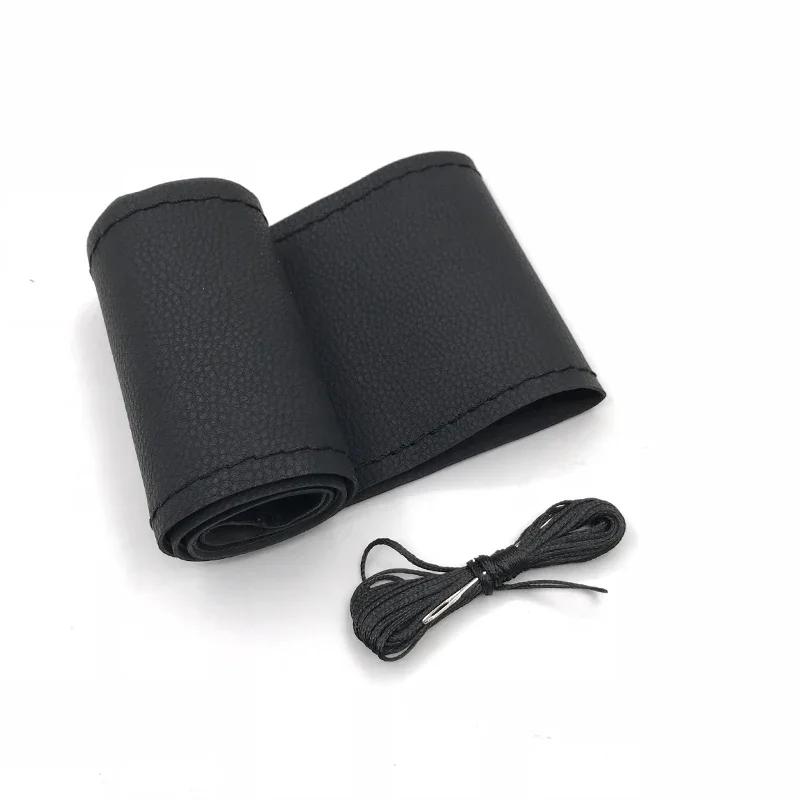 1Pc 38CM Car Steering Cover DIY Steering Wheel Covers Artificial Leather Braid Design with Needle and Thread Interior Kits
