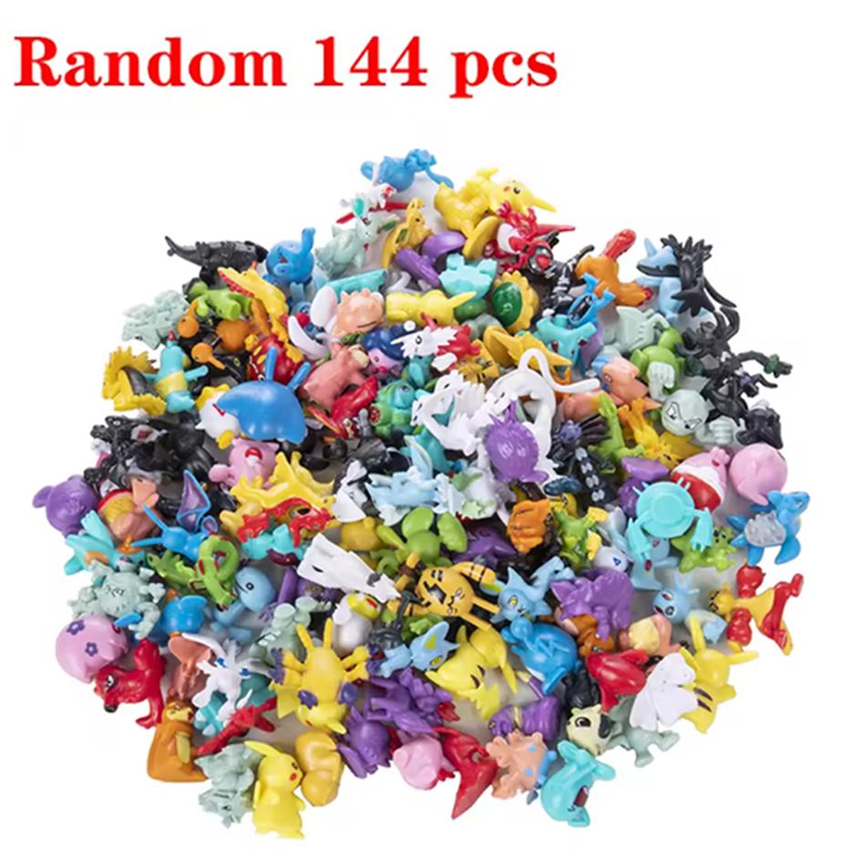 24-144pcs Anime Pokemon Pikachu Figure Action Toys 2-3cm Mini Not Repeating Figures PVC Model Kawaii Birthday Christmas Gifts