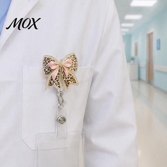 Retractable ID Holder Nurse Badge Reel, Funny Glitter Acrylic Name Tag with Cute Clip, Sparkly Card for Teachers Student Staffs Reel Clip