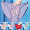 Бесшовные женские трусы со средней посадкой и вышивкой, принтом бабочек, ультратонкие прозрачные сексуальные трусы