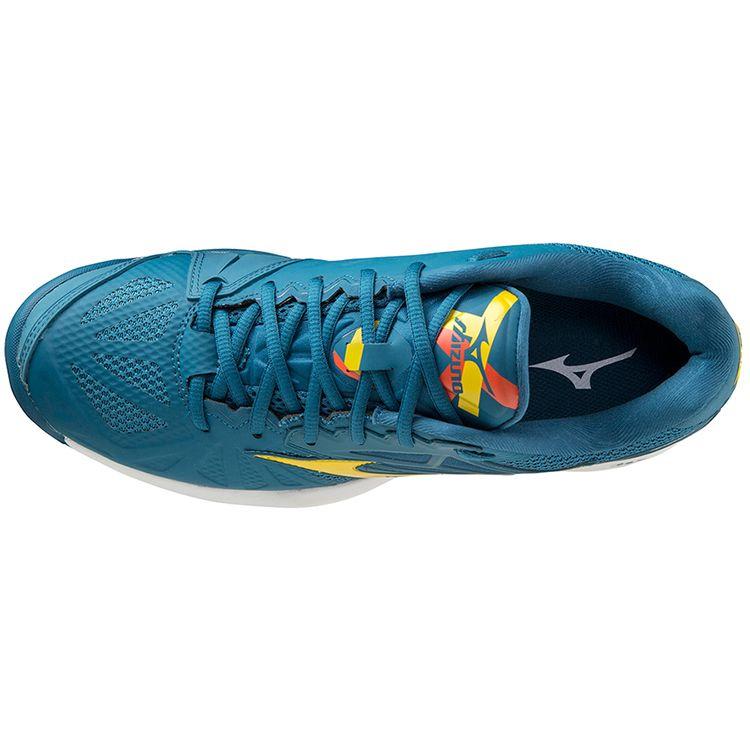 Mizuno Wave Intense Tour 5 AC Низкие Прочные Теннисные Кроссовки Мужские Синий Белый Желтый 61GA190030