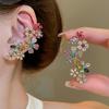 1Pc Ear Clip Earring Colorful Flower Shape Decor Ear Bone Clip Vibrant Color Women Versatile Design Earring