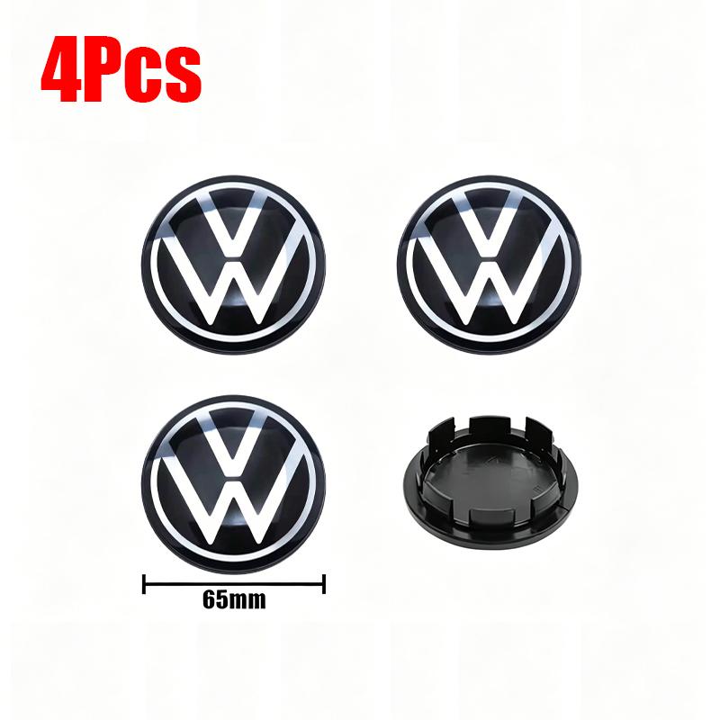 Valve Stems Caps 4pcs 56/65mm Volkswagen Car Wheel Center Cover Hub Cap For VW Golf Tiguan T-Roc Polo Passat ID.4 T-Cross ID.3 T