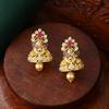 Gorgeous Women's Jhumki Earrings with Estele Gold Plated Zirconia and Pearls