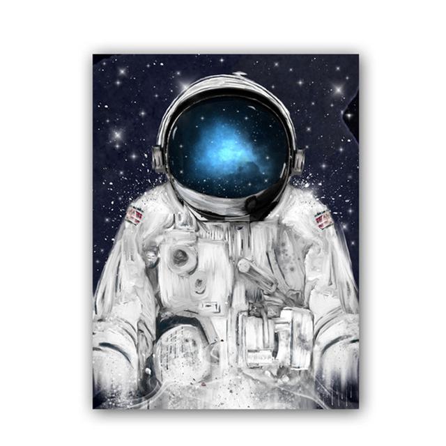 Solid Wood Frame Space Dreaming Astronaut Stars Oil Painting Canvas Painting Posters and Prints Wall Art Pictures for Living Room Home Decor