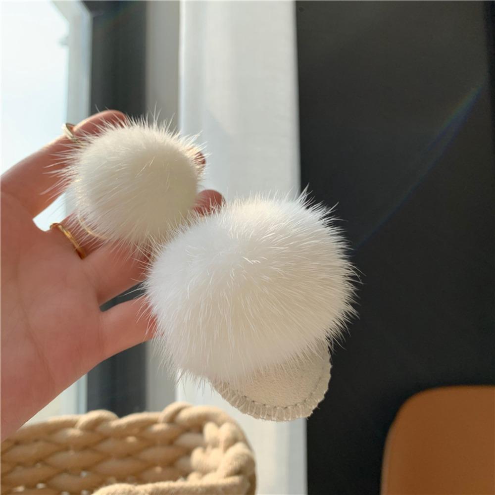 Брелок в форме туфель из меха норки, пушистый плюшевый кулон, изысканные мини-тапочки, кулон, украшение для ключей