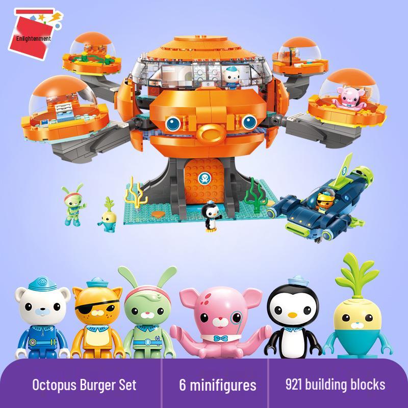 Enlighten Octonauts Interlocking Blocks: Tiger Shark, Sailfish Submarine, Octopus Fort, Water Bear, Horseshoe Crab