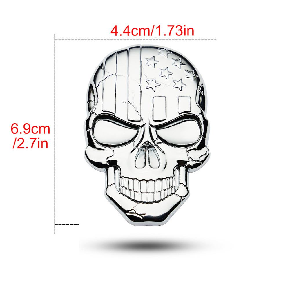 3D Car Sticker Premium Warrior Metal Car Side Fender Rear Trunk Skull Emblem Badge Decal for Any Vehicle Truck Car Motorcycle RV