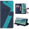 Case - Booling - for Samsung Galaxy A15 5G - Blue - PU Leather - Shockproof Protection - with 2 Tempered Glasses