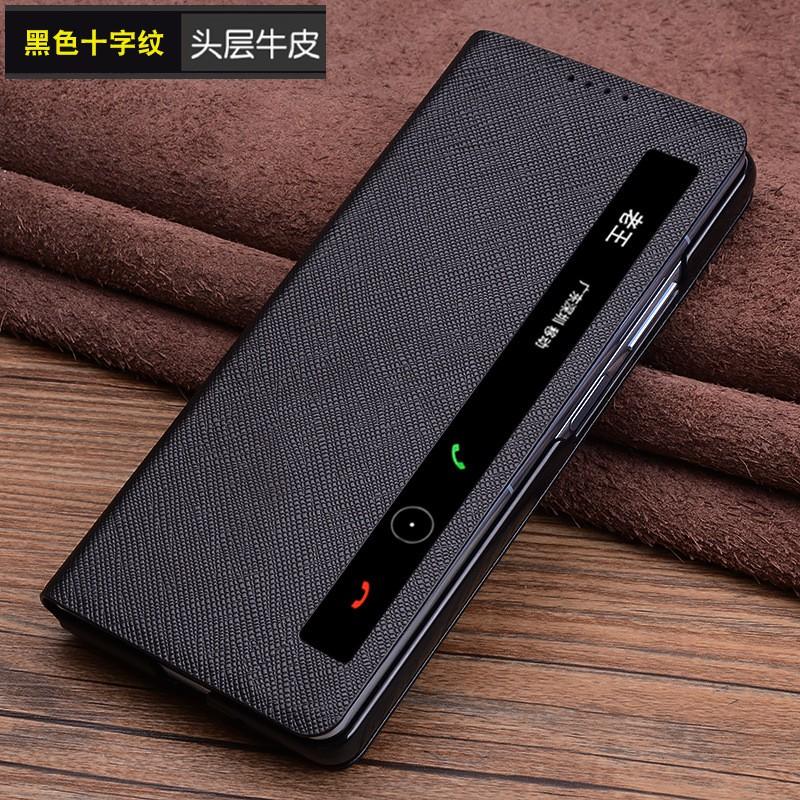 Premium Genuine Leather Flip Case Mate X2 Foldable Phone Crocodile Weave Texture Options