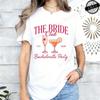 Women's "The Bride Club" Graphic Tee White Black with Pink Lettering Wine Glass Design T-Shirts Perfect for Summer Wedding Gifts