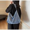 Korean Version of Casual Washed Denim Bag Women's 2025 New Fashionable Versatile Large-capacity Shoulder Bag Underarm Bag