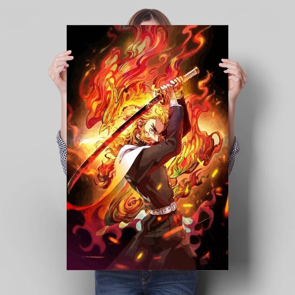 Убийца Демонов, украшение, картина, фреска, постер с персонажами аниме, холст, картина и настенные художественные принты для детской комнаты, современный домашний декор, без рамки
