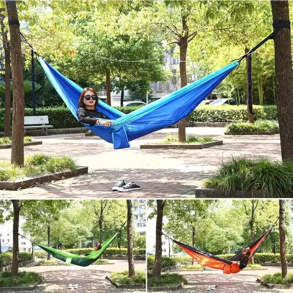Double Nylon Hanging Bed Portable Camping Swing Useful Camping Hammock  Outdoor
