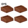 4Pcs Rubber Door Stopper Wedge Wall Protector Heavy Duty Anti-slip Windproof No Drilling Anti-collision Carpet Tile Concrete Wooden Floor Doorstop