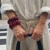 SHIXIN 2 стиля Ретро Винно-красный Смола Акрил Эластичный Браслет-манжета для Женщин Элегантный Круглый Неправильный Массивный Широкий Браслет-манжета Ювелирные изделия