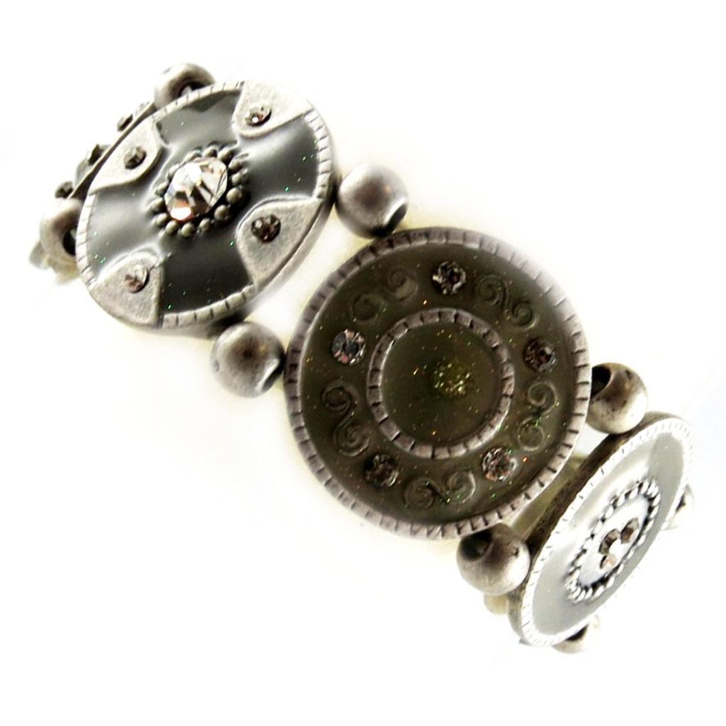 Les Trésors De Lily [E2563] - Gray 'Byzance' Designer Bracelet