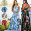 Элегантное женское бохо длинное платье макси с цветочным принтом для летних вечеринок и пляжных мероприятий