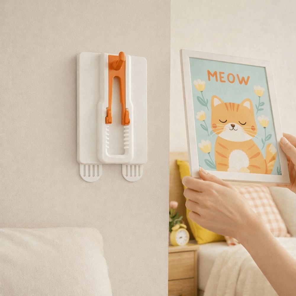 3 Pieces Plastic Photo Frame Hook No Drilling Seamless Picture Frame Hanger Adjustable Removable Wall Picture Hooks Office