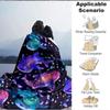 1pc Galactic Sharks Blanket, Lightweight Flannel Throw Blanket For Sofa, Bed, Travel, Camping, Living Room, Office, Couch, Chair, And Bed
