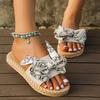 Women's Fashion Trend Features Bow Knot Anti Slip, Wear Resistant, Comfortable Beach Outdoor College Flat Heel Slippers