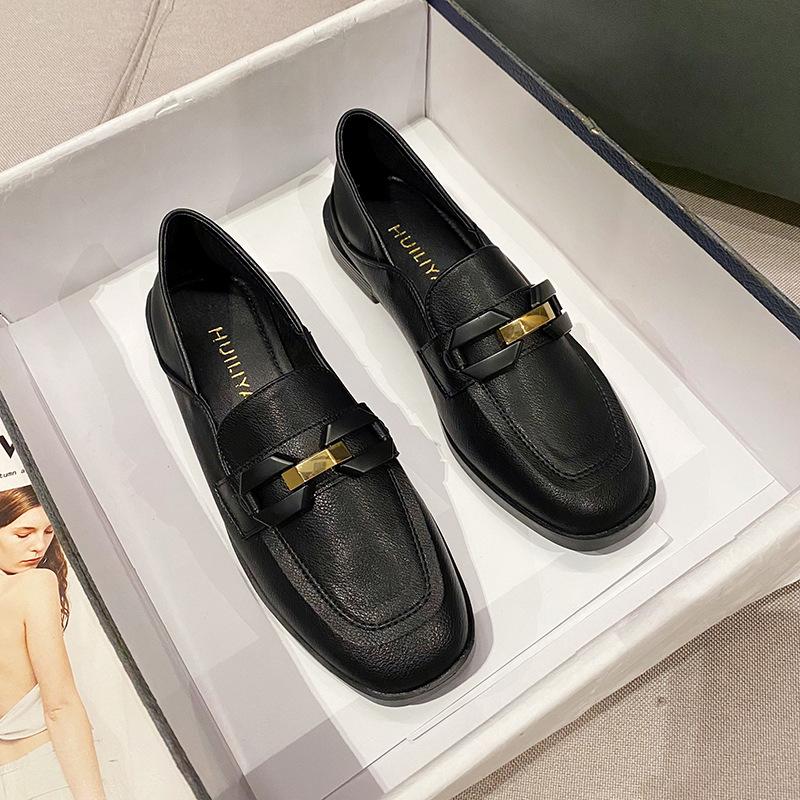 Женские лоферы на платформе 2025 весна на плоской подошве одинарная обувь британский стиль маленькие кожаные туфли женские 1025-25 ретро стиль