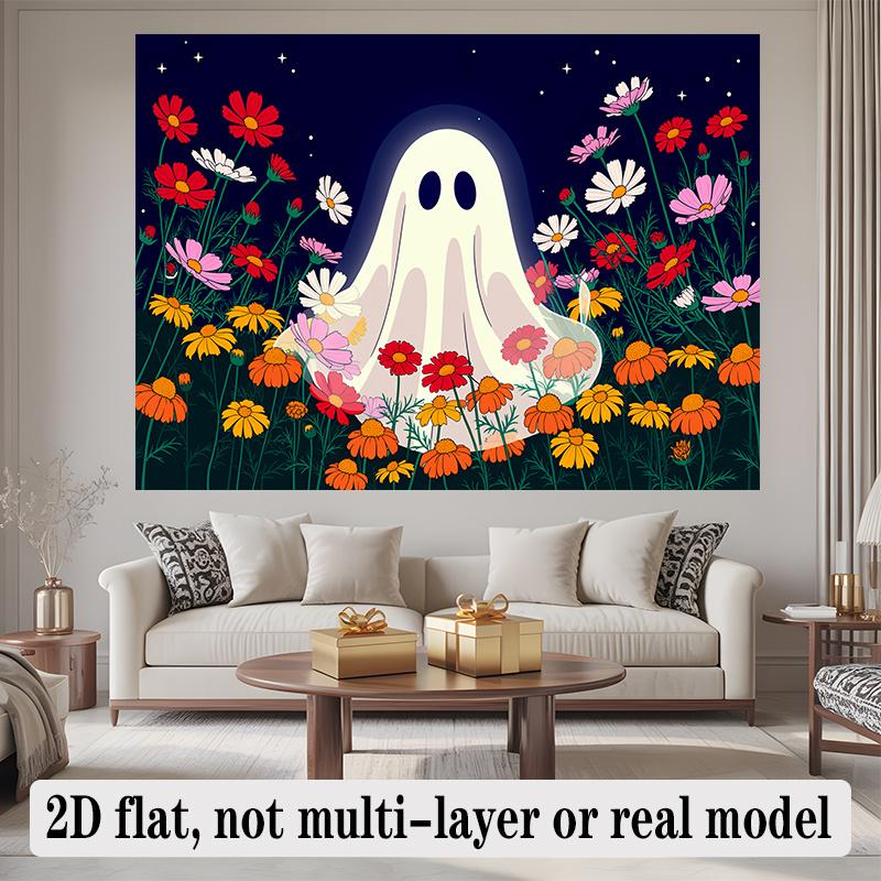 Party Backdrop Floral Flat Banners Spooky Ghost Celebrations Wedding Enthusiasts Photo Background Decor Front Door Decor