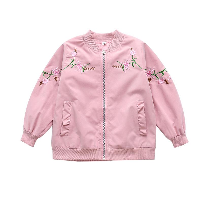 Spring Autumn Girl Jacket Outerwear Embroidery Coat Casual Style Kids Clothes Plus Size