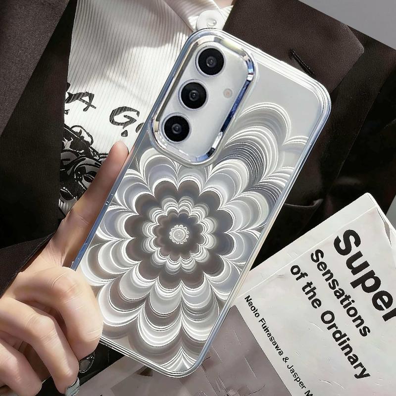 Модный Лазерный Цветочный Чехол для Samsung Galaxy A57 A37 A17 A07 A56 A36 A16 A55 A35 A25 A54 A34 A53 A52 S26 S25 S24 Чехол-Крышка Мягкий ТПУ Задние Чехлы для Телефона