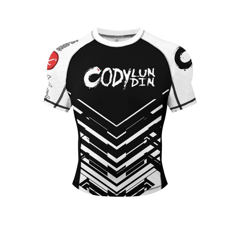 Быстросохнущие дышащие рашгарды Cody Lundin для мужского ММА BJJ Муай Тай Боевые облегающие футболки с коротким рукавом с 3D цифровой печатью