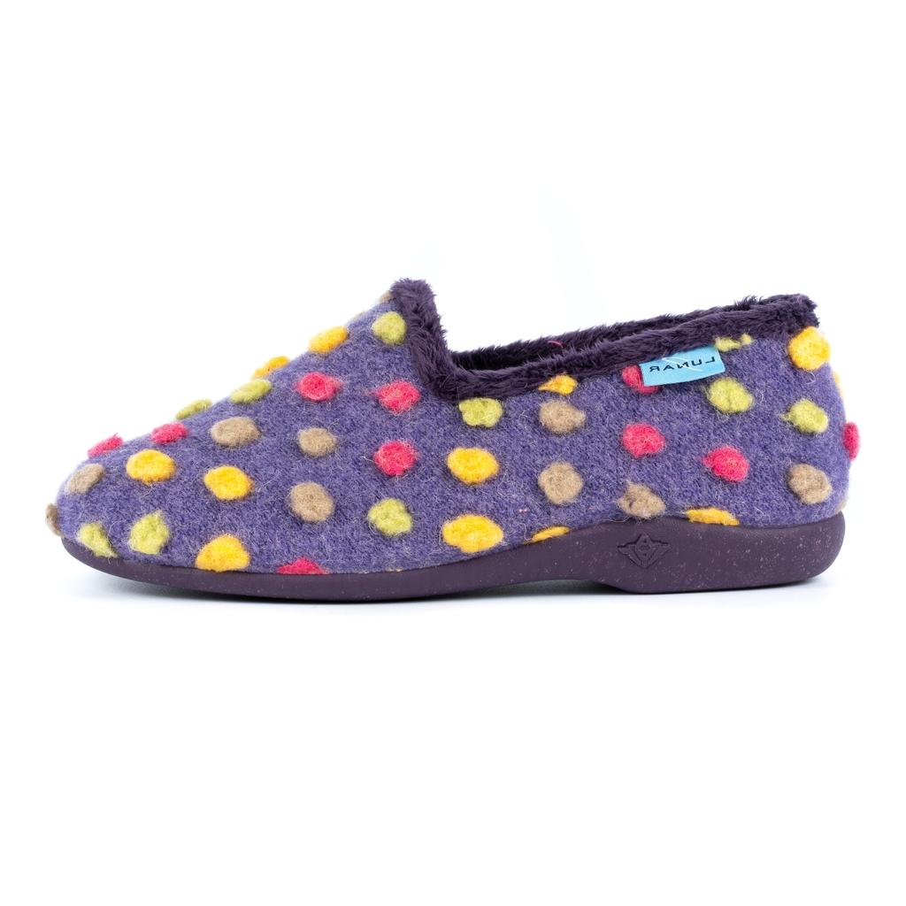 Lunar Womens/Ladies Helix Polka Dot Slippers
